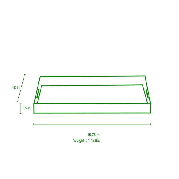 Emma Stripe Enameled Rectangular Tray 10x15