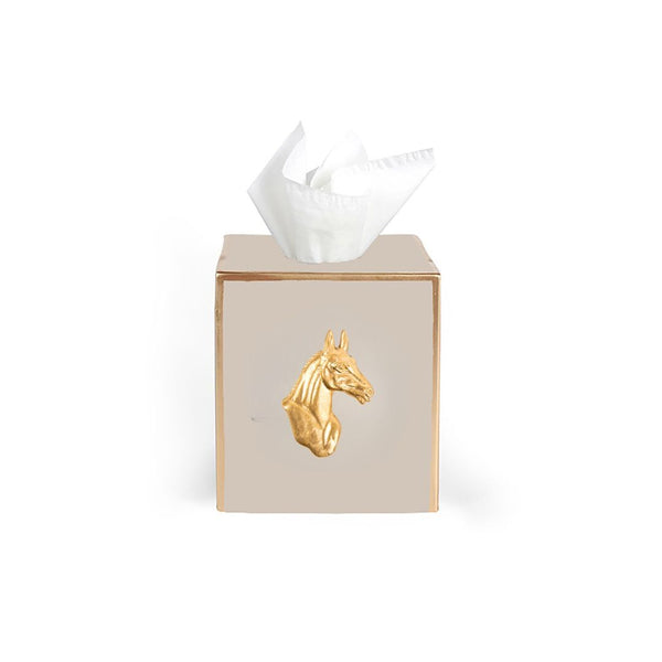 Regency Horse Head Tissue Box Cover - Taupe