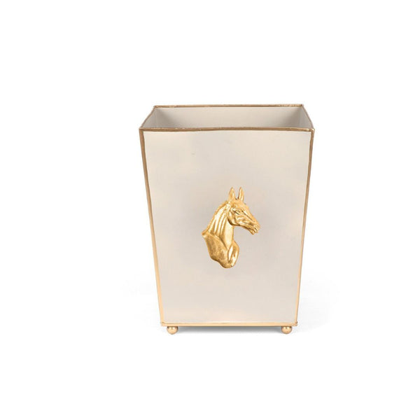 Regency Horse Head Square Wastebasket 9 - Taupe