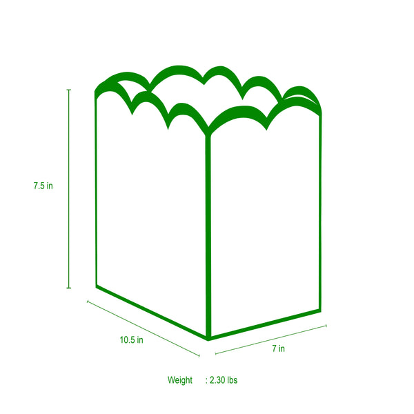 Gracie Scarlett Wastebasket White & Sage Green