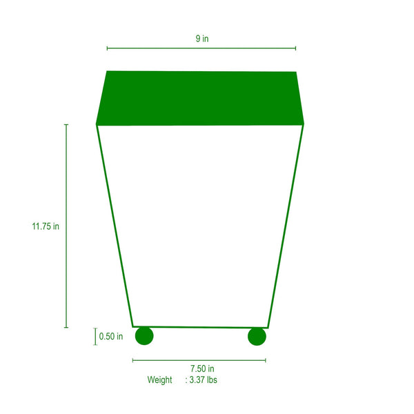 Rattan Enameled Square Wastebasket