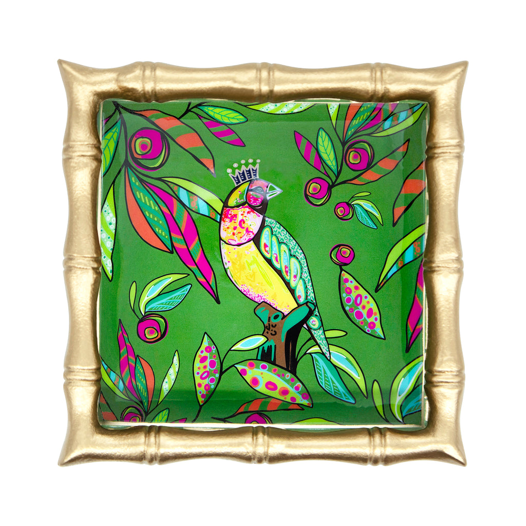 King Finch Enameled Chang Mai Tray 6x6