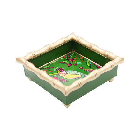 Tigers Enameled Chang Mai Tray 12x12 - Avail 5/15