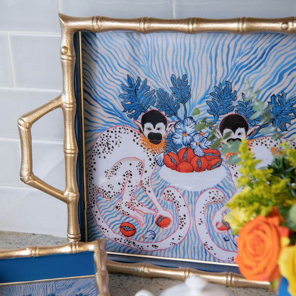 Sour Patch Monkey Enameled Chang Mai Tray 12x12