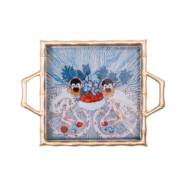 Sour Patch Monkey Enameled Chang Mai Tray 12x12