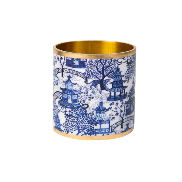 Garden Party Enameled Napkin Ring (4pk) - Blue