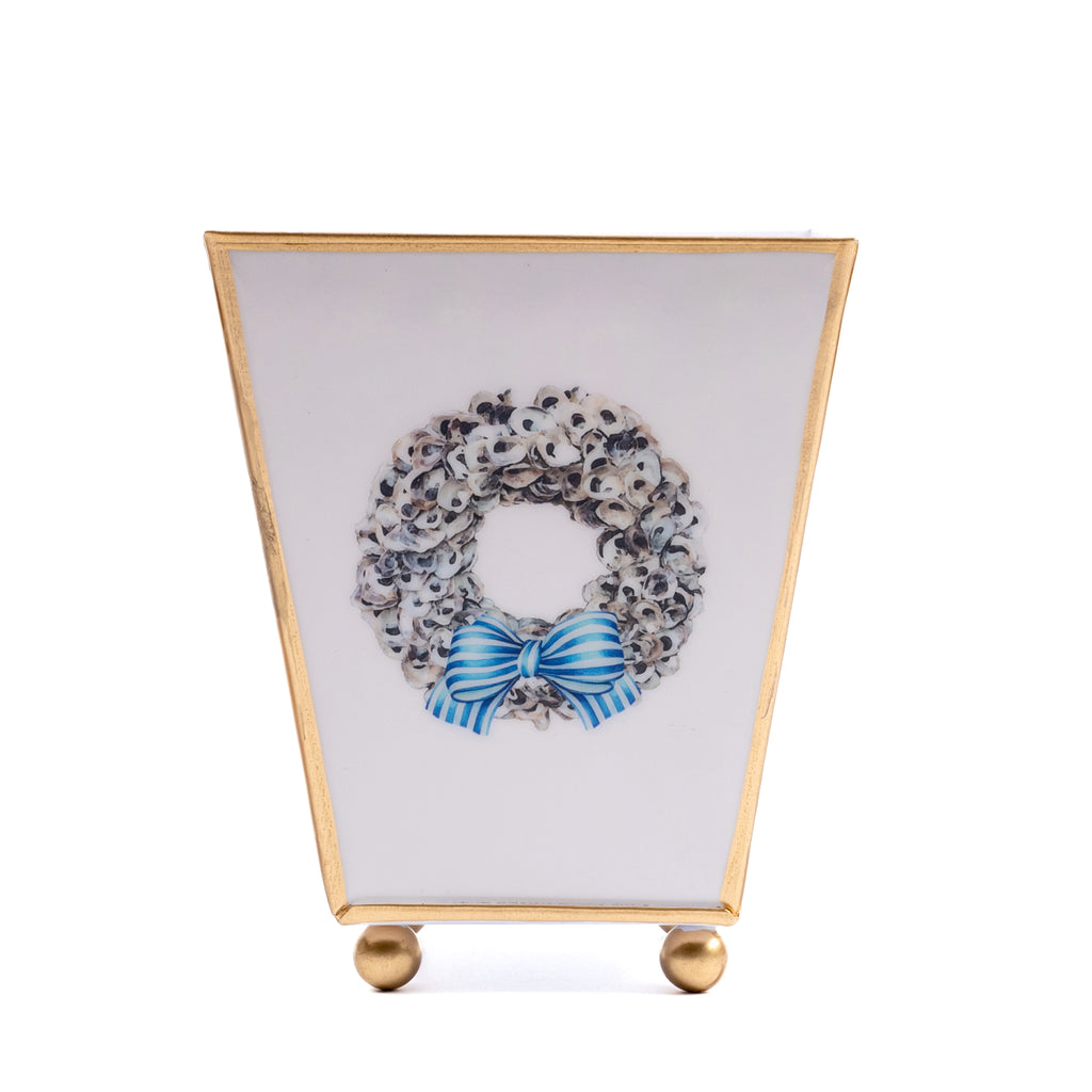 Awe Shucks Enameled Square Cachepot Planter 6