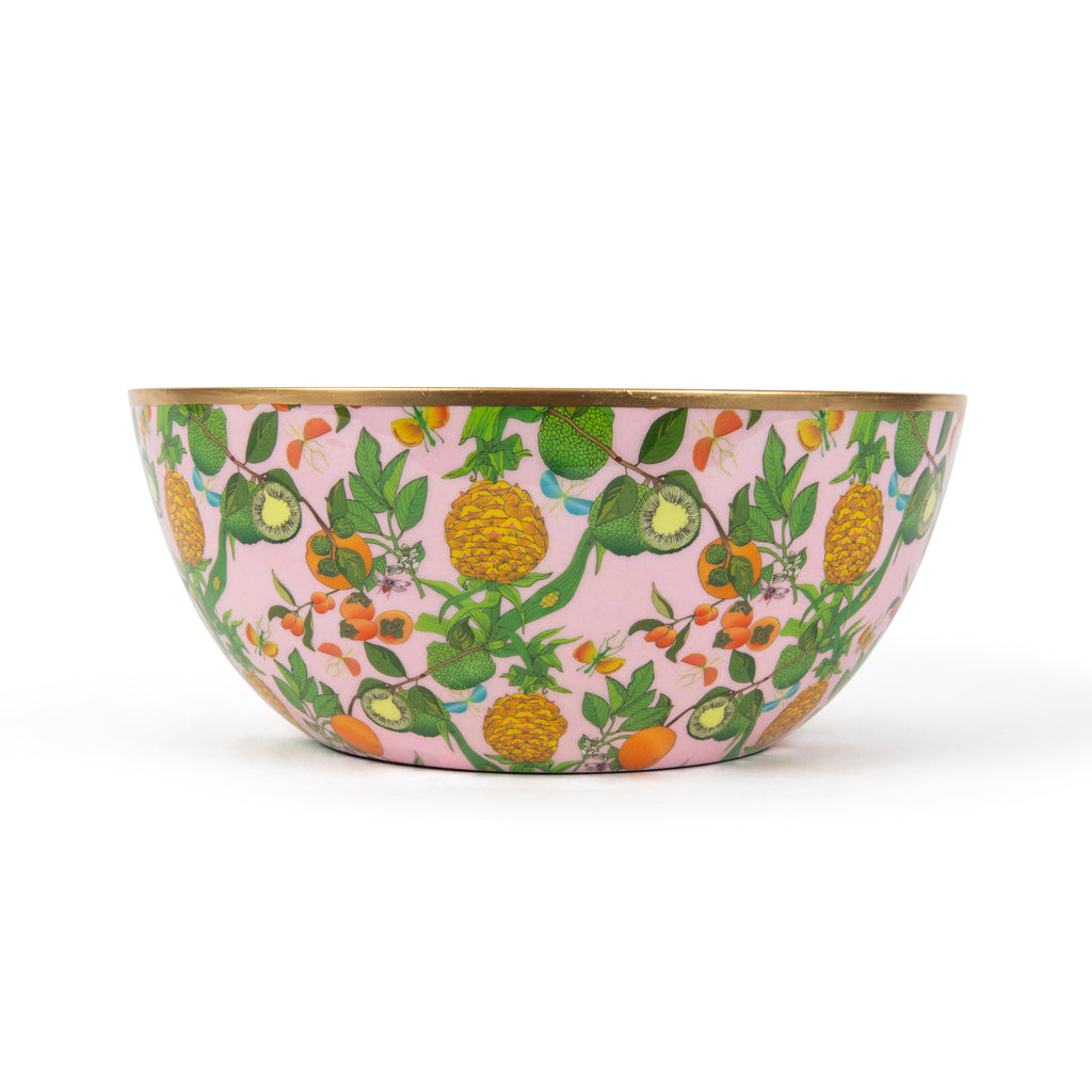 Pineapple Gardens Enameled Bowl