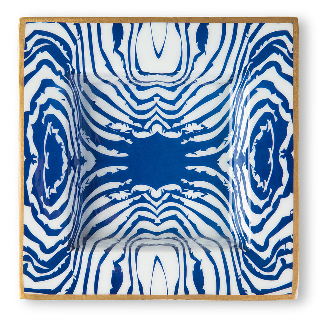 Faux Bois Enameled Smidge Tray - Blue