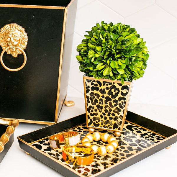 Leopard Spots Enameled Oliver Tray 8x12