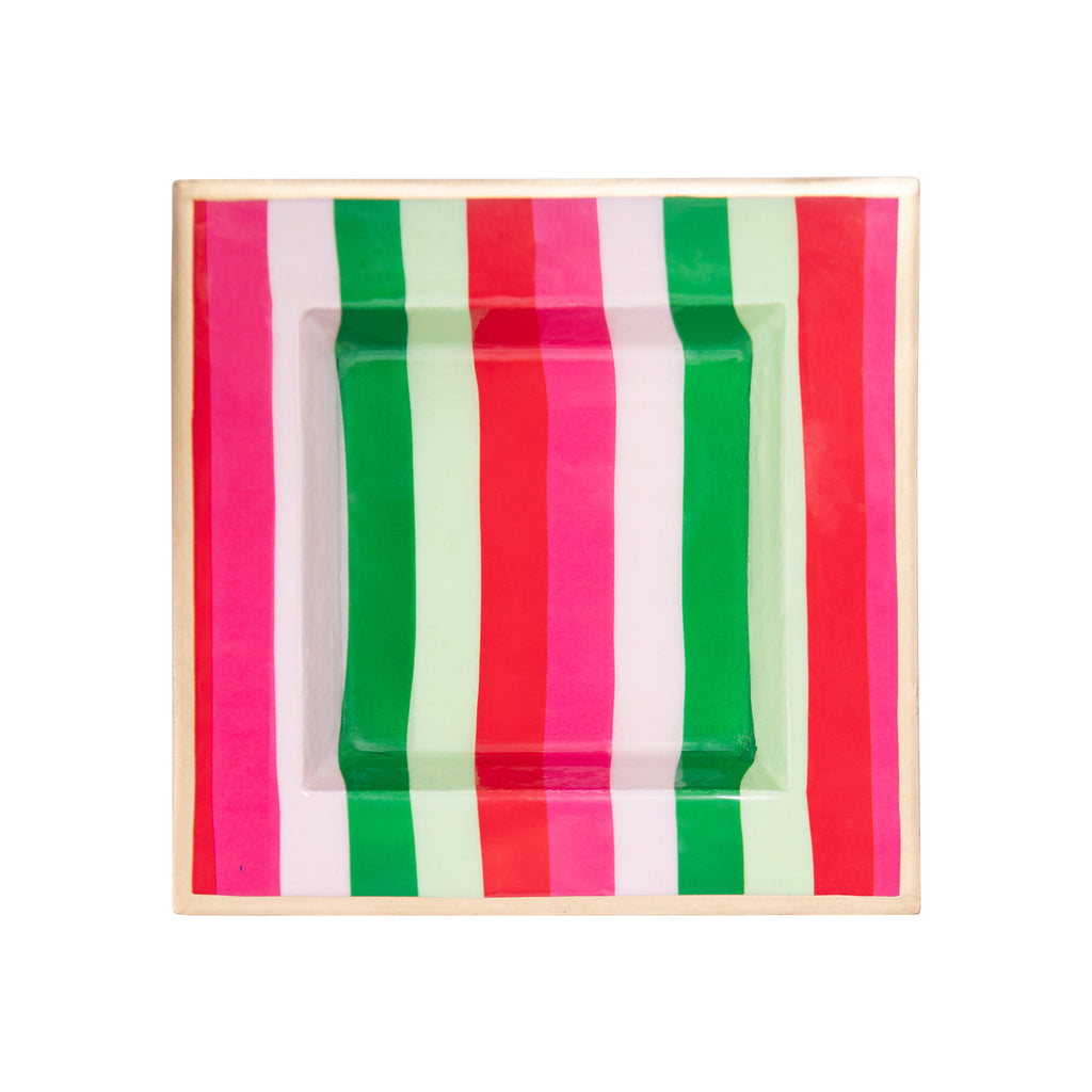 Joy Stripe Enameled Smidge Tray