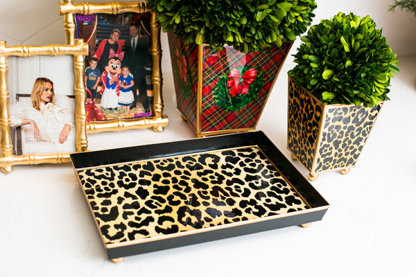 Leopard Spots Enameled Oliver Tray 8x12