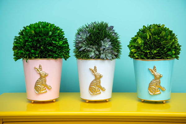Regency Rabbit Round Cachepot Planter Pistachio