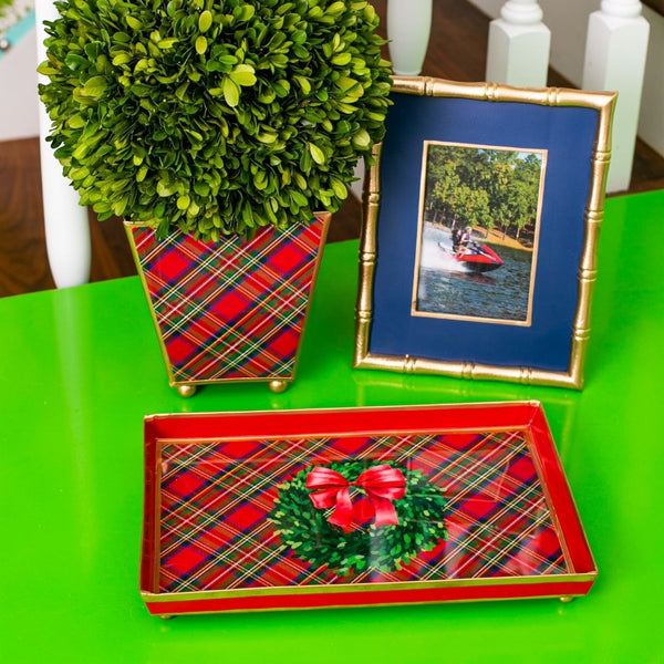 Royal Tartan Enameled Cachepot