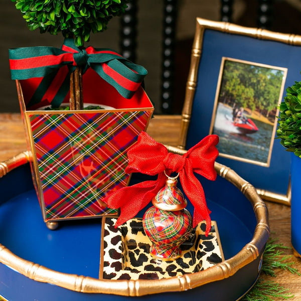 Royal Tartan Enameled Cachepot