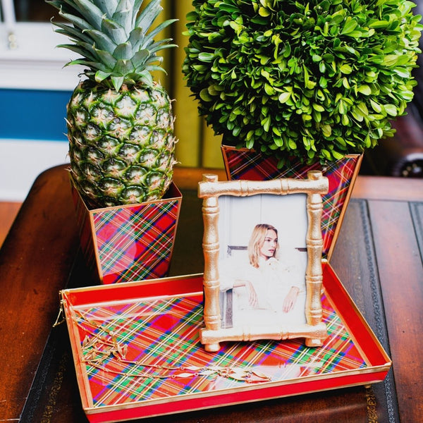 Royal Tartan Enameled Cachepot