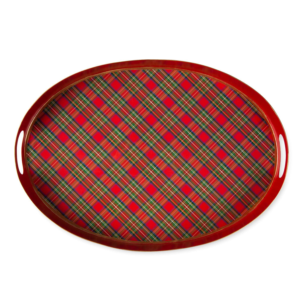 Royal Tartan Enameled Oval Tray
