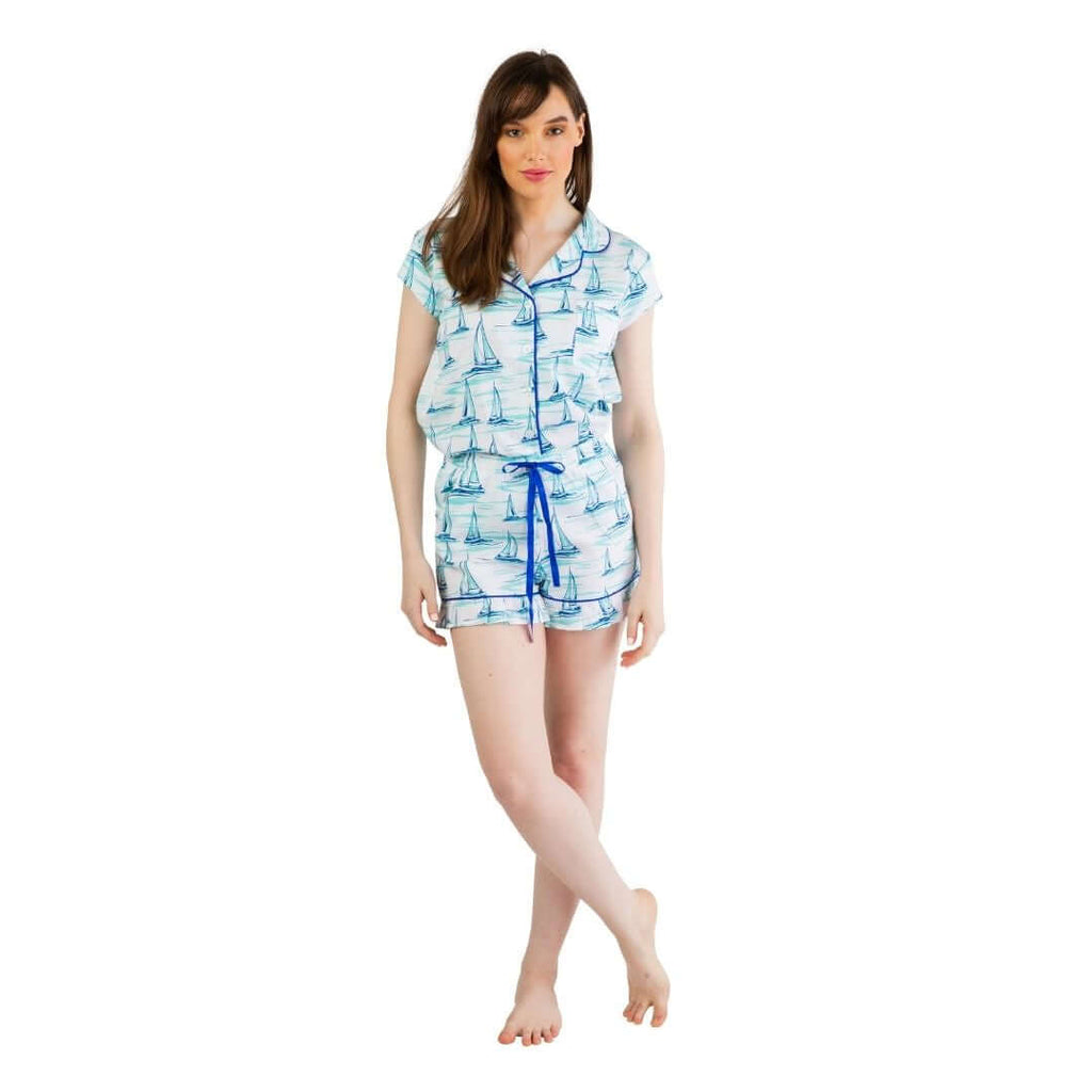 Sail Away Ruffled Pajama Summer Set