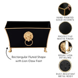 Regency Fluted Rectangle Paws & Claws Cachepot - Black