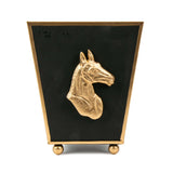 Regency Horse Head Square Cachepot Planter Black - Avail 5/15