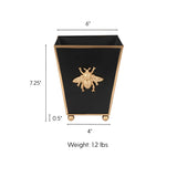 Regency Bee Square Cachepot Planter Black