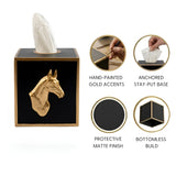 Regency Horse Head Tissue Box Cover Black