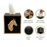 Regency Horse Head Tissue Box Cover Black