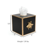 Regency Bee Tissue Box Cover Black