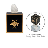 Regency Bee Tissue Box Cover Black