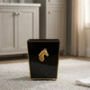 Regency Horse Head Square Wastebasket Black 9