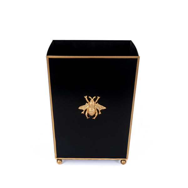 Regency Bee Wastebasket Black