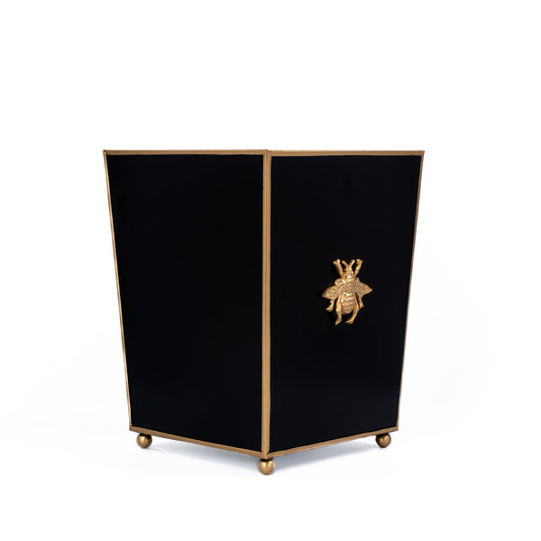 Regency Bee Wastebasket Black