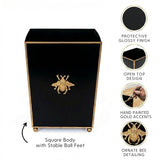 Regency Bee Wastebasket Black