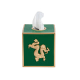 Regency Dragon Tissue Box Cover - Emerald Green