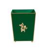 Regency Dragon Square Wastebasket - Emerald Green