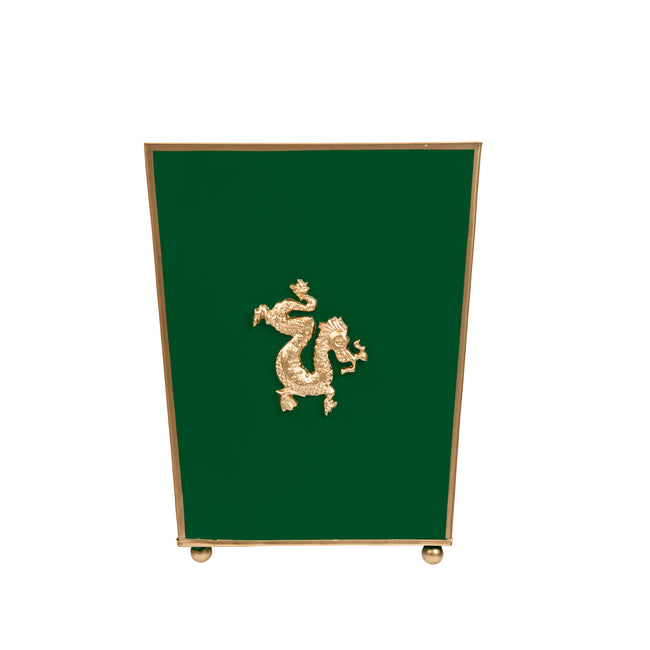 Regency Dragon Square Wastebasket - Emerald Green