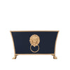 Regency Fluted Rectangle Paws & Claws Cachepot - Indigo
