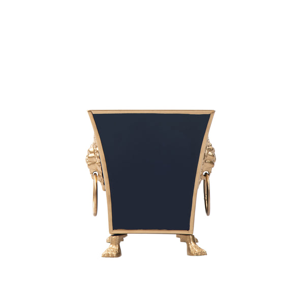 Regency Fluted Rectangle Paws & Claws Cachepot - Indigo