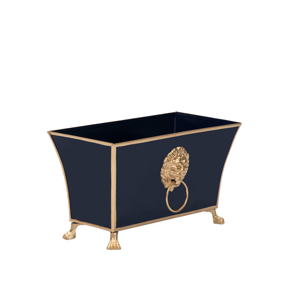 Regency Fluted Rectangle Paws & Claws Cachepot - Indigo