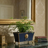 Regency Fluted Rectangle Paws & Claws Cachepot - Indigo