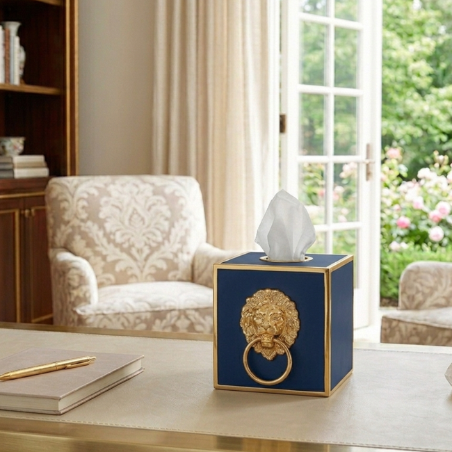 Regency Paws & Claws Tissue Box Cover - Indigo Blue