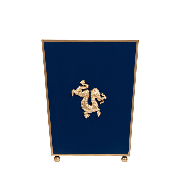 Regency Dragon Square Wastebasket - Indigo Blue