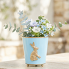 Regency Rabbit Round Cachepot Planter Light Blue