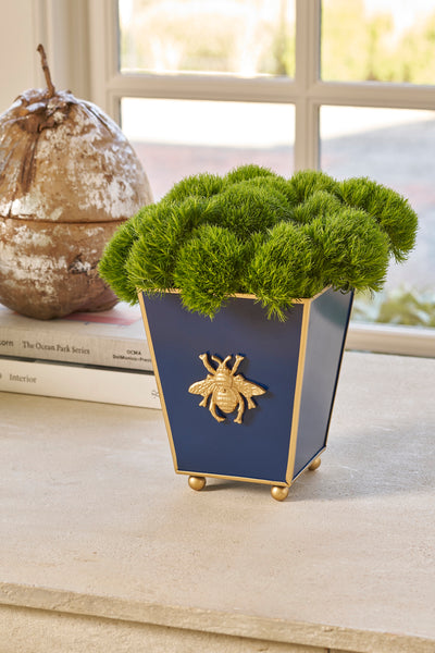Regency Bee Square Cachepot Planter Navy