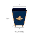 Regency Bee Square Cachepot Planter Navy