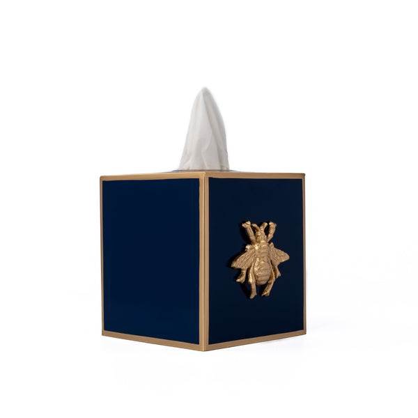 Regency Bee Tissue Box Cover Navy