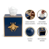 Regency Bee Tissue Box Cover Navy