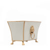 Regency Fluted Rectangle Paws & Claws Cachepot - Taupe