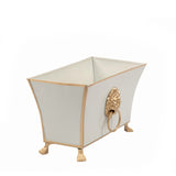 Regency Fluted Rectangle Paws & Claws Cachepot - Taupe