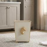 Regency Horse Head Square Wastebasket 9 - Taupe